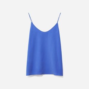 Everlane The Clean Blue Silk Cami